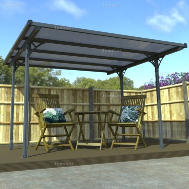 Aluminium Gazebo 490 - Adjustable Posts, Polycarbonate Roof Aluminium Gazebo 490 - Adjustable Posts, Polycarbonate Roof
