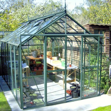 Aluminium Greenhouse 191 - Toughened Glass, Double Door Aluminium Greenhouse 191 - Toughened Glass, Double Door