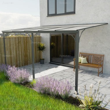 Aluminium Lean To Gazebo 395 - Polycarbonate Roof