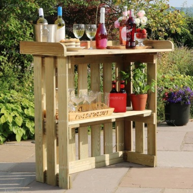 Folding Wooden Barbecue Table 884 - Pressure Treated, PEFC Certified