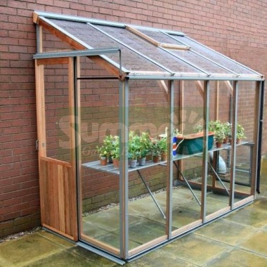 Cedar Lean To Greenhouse 331 - Aluminium Hybrid Cedar Lean To Greenhouse 331 - Aluminium Hybrid
