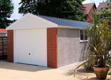 Spar Apex Concrete Garage 510 - Brick Posts, PVCu Window and Fascias