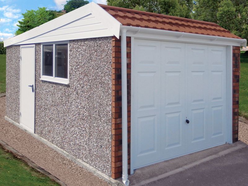 Spar Concrete Garage 644 - Brick & Tiled Front, Personnel Door Spar Concrete Garage 644 - Brick & Tiled Front, Personnel Door