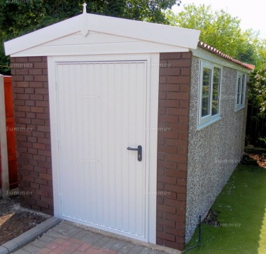 Spar Apex Concrete Shed 675 - Brick Posts, PVCu Window and Fascias Spar Apex Concrete Shed 675 - Brick Posts, PVCu Window and Fascias