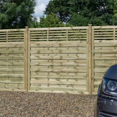 Pressure Treated, Fence Panel 763 - Slatted Trellis Top, PEFC Certified