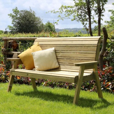 High Back 3 Seater Bench 838 - Pressure Treated, PEFC Certified