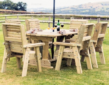 6 Seater Dining Set 655 - Pressure Treated, Armchairs, Table 6 Seater Dining Set 655 - Pressure Treated, Armchairs, Table
