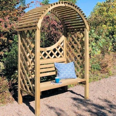Pine Garden Arbour 343 - Pressure Treated, Slatted Roof, PEFC Certified
