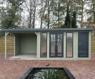 Two Room Pent Garden Office 361 - Painted, PVCu, Verandah, Fitted Free Two Room Pent Garden Office 361 - Painted, PVCu, Verandah, Fitted Free