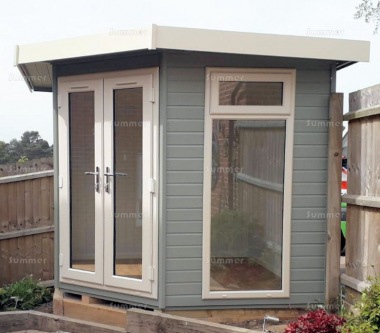 Corner Summerhouse 412 - Painted, Double Glazed PVCu, Fitted Free Corner Summerhouse 412 - Painted, Double Glazed PVCu, Fitted Free