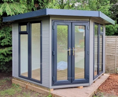 Corner Summerhouse 419 - Painted, Double Glazed PVCu, Fitted Free Corner Summerhouse 419 - Painted, Double Glazed PVCu, Fitted Free