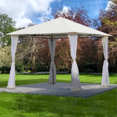 Metal Gazebo 166 - Hipped Roof, Side Screens Metal Gazebo 166 - Hipped Roof, Side Screens