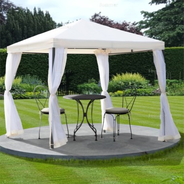 Metal Gazebo 168 - Hipped Roof, Side Screens Metal Gazebo 168 - Hipped Roof, Side Screens