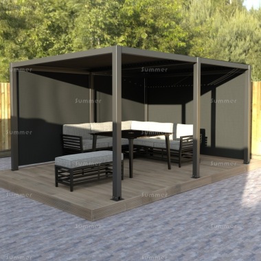 Metal Pergola Gazebo 94 - Adjustable Louvred Roof Metal Pergola Gazebo 94 - Adjustable Louvred Roof