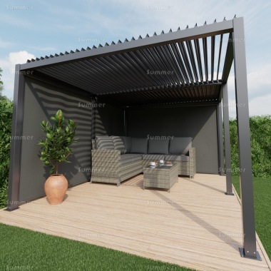 Metal Pergola Gazebo 94 - Adjustable Louvred Roof Metal Pergola Gazebo 94 - Adjustable Louvred Roof
