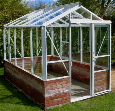 Dwarf Wall Aluminium Greenhouse 61 - Toughened Glass Dwarf Wall Aluminium Greenhouse 61 - Toughened Glass
