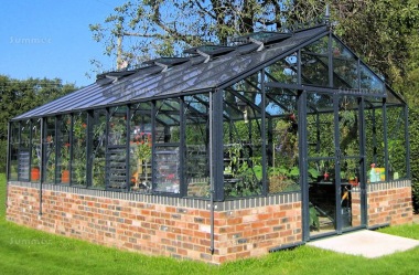 Large Dwarf Wall Aluminium Greenhouse 68 - Toughened Glass Large Dwarf Wall Aluminium Greenhouse 68 - Toughened Glass