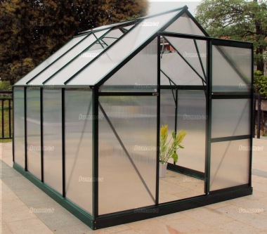 Aluminium Greenhouse 017 - Green, Polycarbonate, Base Included Aluminium Greenhouse 017 - Green, Polycarbonate, Base Included