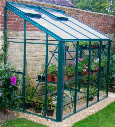 Aluminium Lean To Greenhouse 69 - Toughened Glass Aluminium Lean To Greenhouse 69 - Toughened Glass