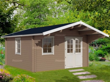 Apex 70mm Log Cabin 474 - Double Glazed, Double Door
