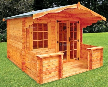 Apex Log Cabin 166 - Verandah, Double Door Apex Log Cabin 166 - Verandah, Double Door