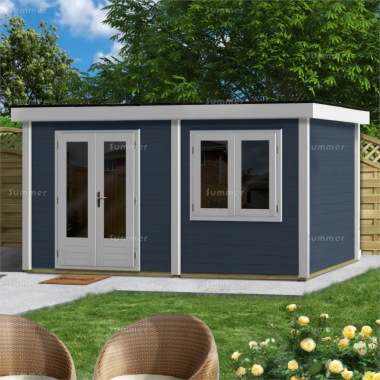 Double Door 28mm Log Cabin 221 - Double Glazed, EPDM Roof Double Door 28mm Log Cabin 221 - Double Glazed, EPDM Roof