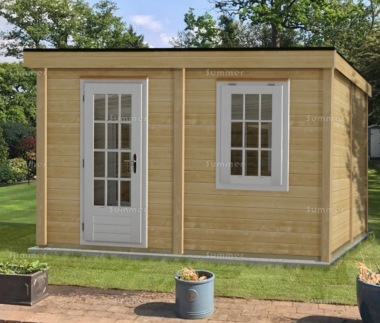 Single Door 28mm Log Cabin 230 - Double Glazed, EPDM Roof Single Door 28mm Log Cabin 230 - Double Glazed, EPDM Roof