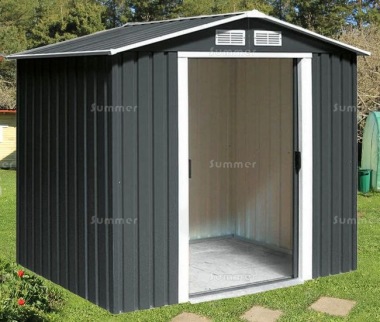 Apex Metal Shed 370 - Double Door, Galvanized Steel