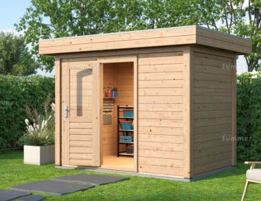 28mm Log Cabin Shed 205 - Half Boarded Door, Double Glazed 28mm Log Cabin Shed 205 - Half Boarded Door, Double Glazed