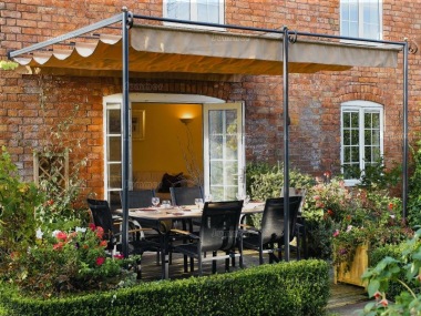 Metal Gazebo 441 - Lean To Pergola, Retractable Awning Metal Gazebo 441 - Lean To Pergola, Retractable Awning