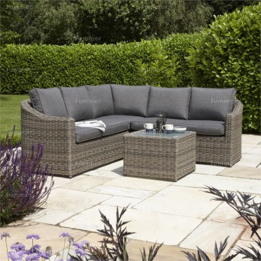 6 Seater Rattan Corner Lounge Set 627 - Aluminium Frame, Cushions Included