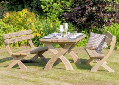 Pressure Treated 6 Seater Dining Set 870 - Benches, PEFC Certified