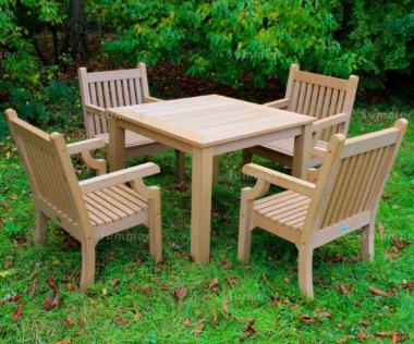 Synthetic Wood 4 Seat Dining Set 250 - Teak Finish, Maintenance Free Synthetic Wood 4 Seat Dining Set 250 - Teak Finish, Maintenance Free