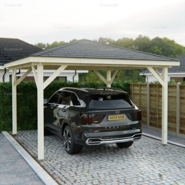 Wooden Carport 282 - Hipped Roof