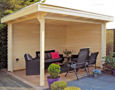 Wooden Gazebo 679 - Pent Roof, Fully Boarded Walls Wooden Gazebo 679 - Pent Roof, Fully Boarded Walls