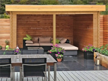 Wooden Gazebo 680 - Pent Roof, Fully Boarded Walls Wooden Gazebo 680 - Pent Roof, Fully Boarded Walls