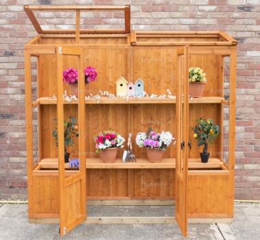 Lean To Greenhouse 116 - Toughened Glass, Full Rear Wall, FSC® Certified Lean To Greenhouse 116 - Toughened Glass, Full Rear Wall, FSC® Certified